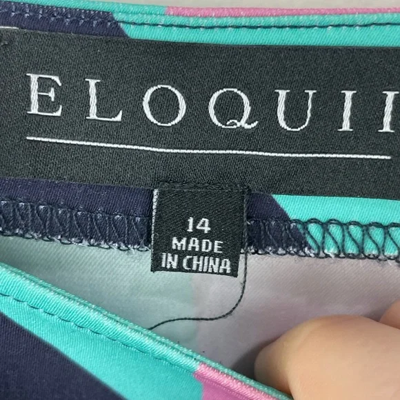 Eloquii Multi Color Geometric MIDI Dress Size 14 - Picture 7 of 11